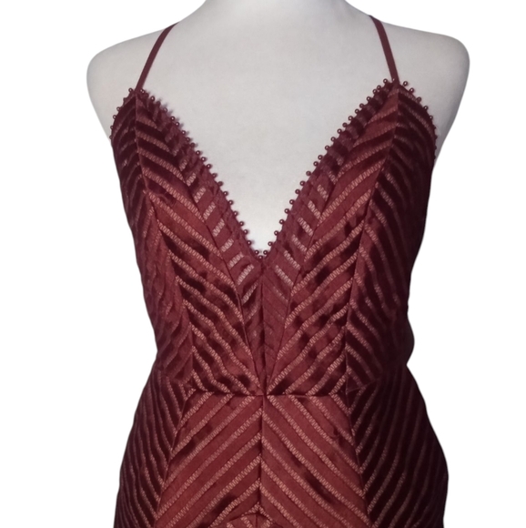 Revolve X By NBD Burgundy Strappy Illusion Detail Mini Dress‎ Size Small - Picture 2 of 8